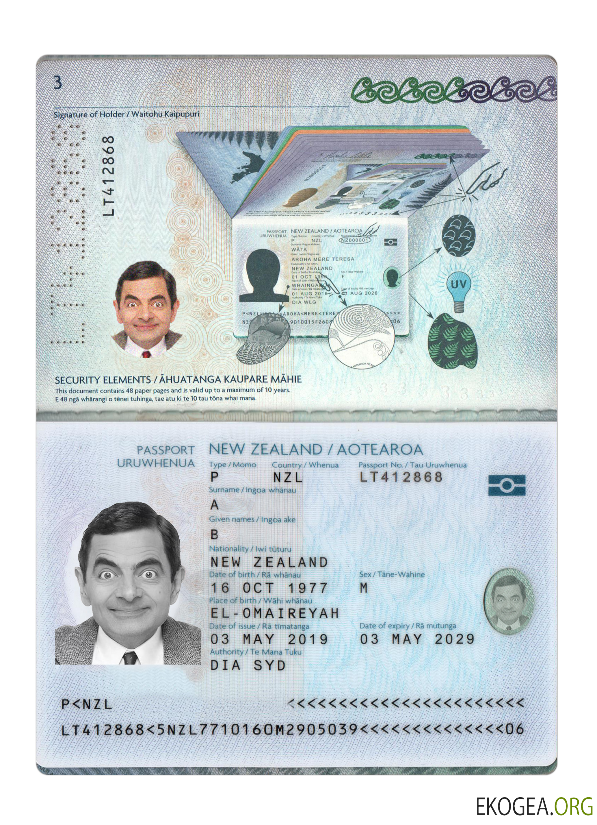 Passeport néo zélandais 2019 présent